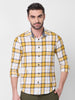 Killer Men Mastard Checks Slim Fit Shirts