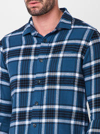 Killer Men Blue Checks Slim Fit Shirts