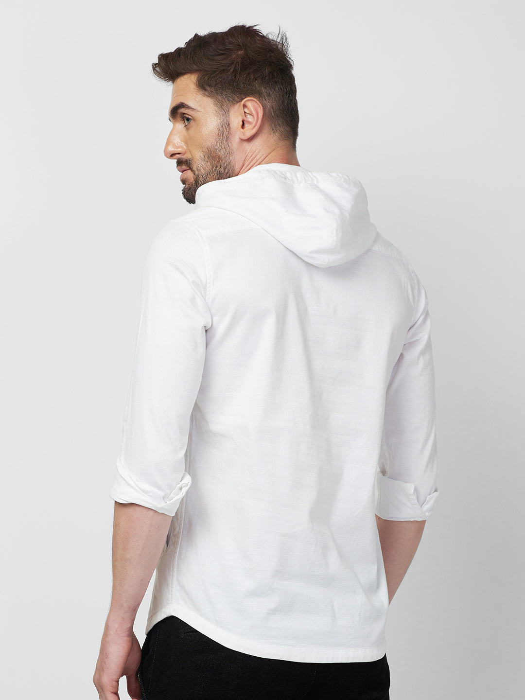 Killer Men White Solid Slim Fit Shirts