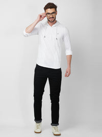 Killer Men White Solid Slim Fit Shirts