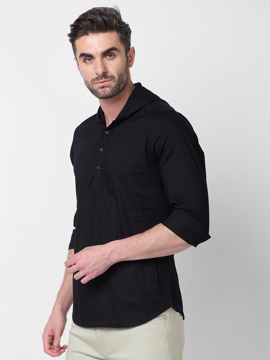 Killer Men Black Solid Slim Fit Shirts