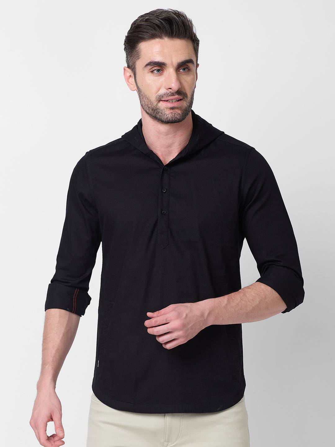 Killer Men Black Solid Slim Fit Shirts