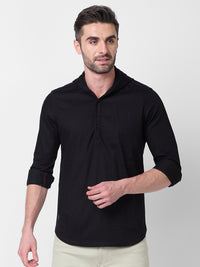 Killer Men Black Solid Slim Fit Shirts