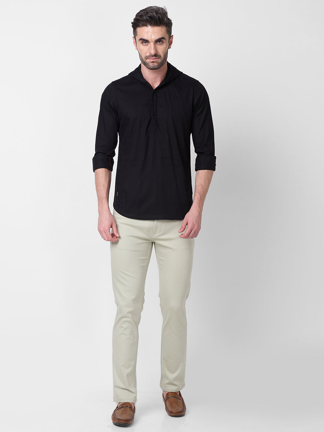 Killer Men Black Solid Slim Fit Shirts