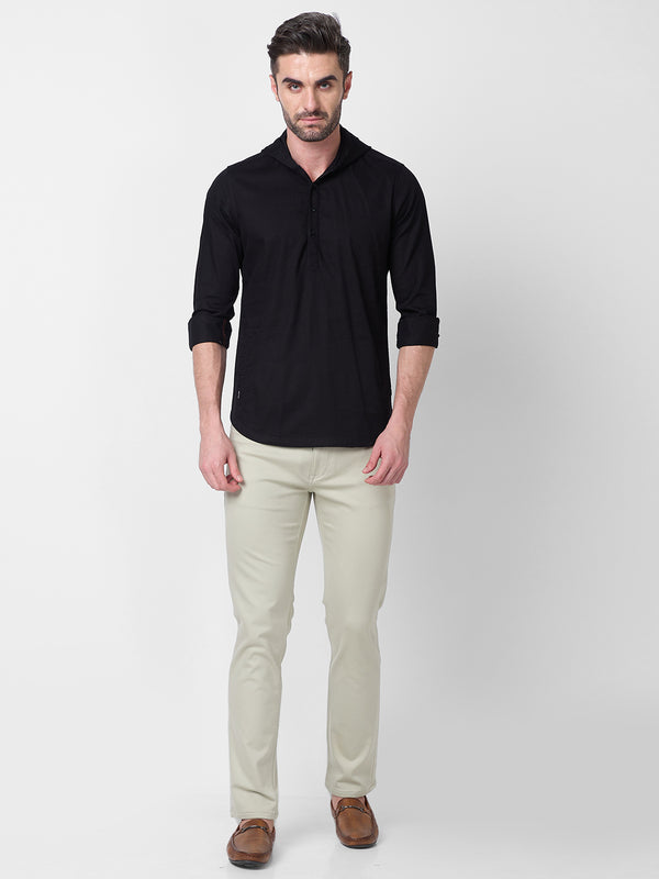 Killer Men Black Solid Slim Fit Shirts