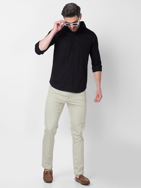 Killer Men Black Solid Slim Fit Shirts