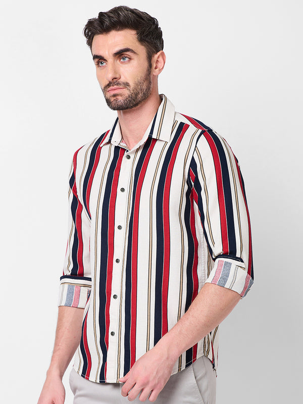 Killer Men Navy Stripe Slim Fit Shirts