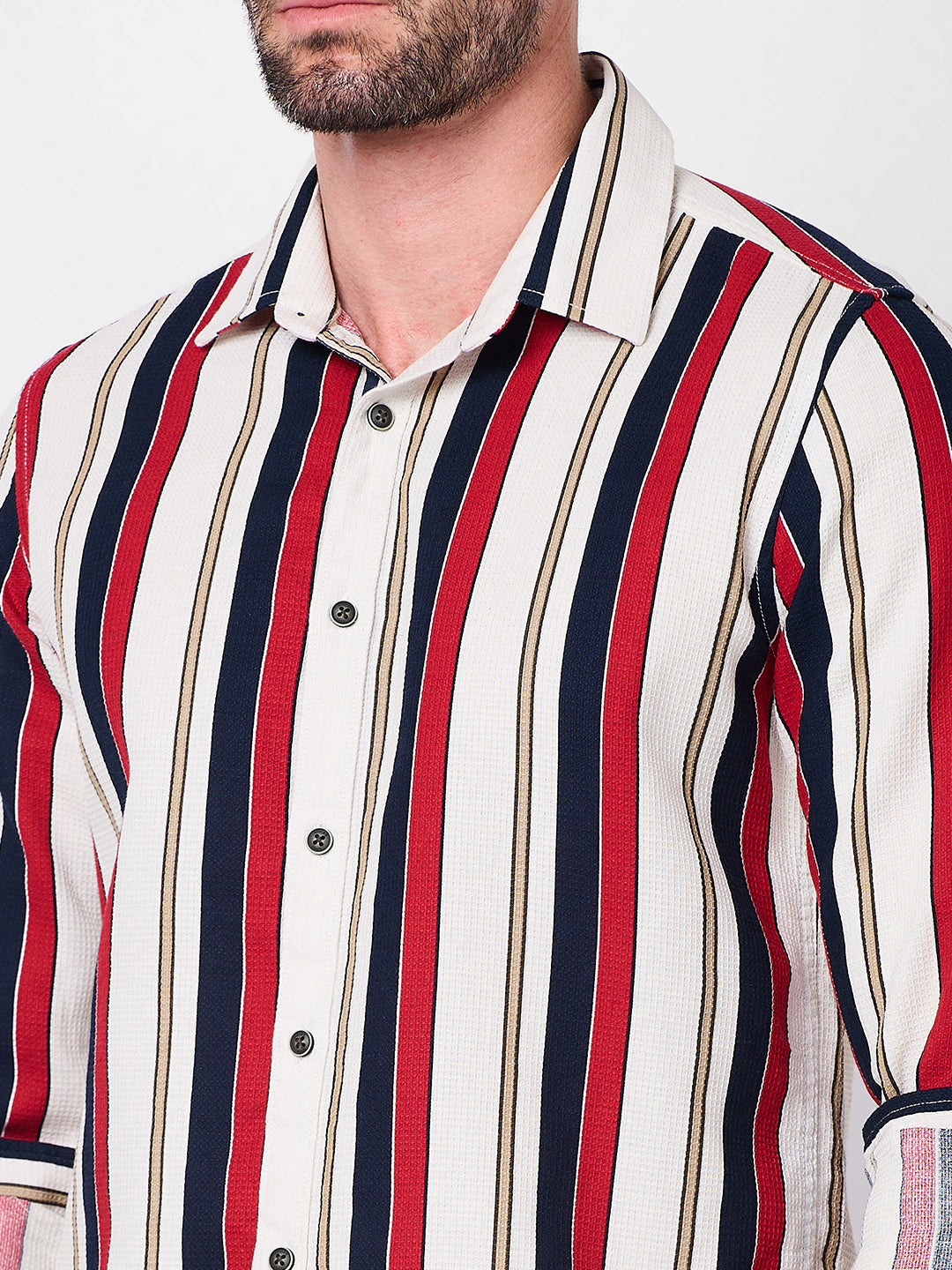 Killer Men Navy Stripe Slim Fit Shirts