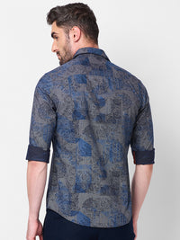 Killer Men Navy Printed Slim Fit Shirts