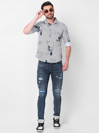 Killer Men White Stripe Slim Fit Shirts