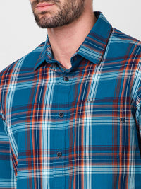Killer Men Blue Checks Slim Fit Shirts