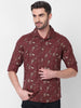 Killer Men Brown Printed Slim Fit Shirts