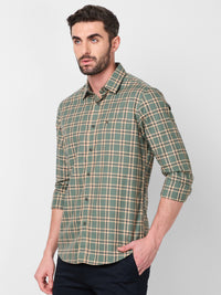 Killer Men Green Checks Slim Fit Shirts