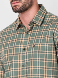 Killer Men Green Checks Slim Fit Shirts