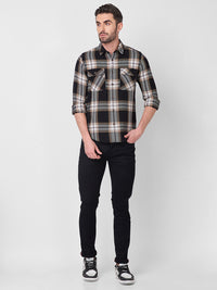 Killer Men Black Checks Slim Fit Shirts