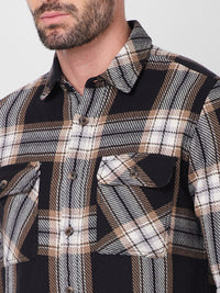 Killer Men Black Checks Slim Fit Shirts