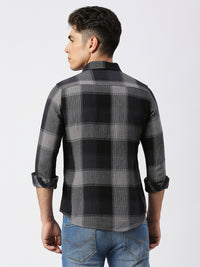 Killer Men Grey Checks Slim Fit Shirts