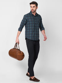 Killer Men Grey Checks Slim Fit Shirts