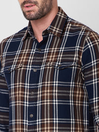 Killer Men Navy Checks Slim Fit Shirts