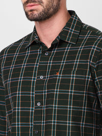 Killer Men Olive Checks Slim Fit Shirts