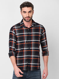 Killer Men Black Checks Slim Fit Shirts