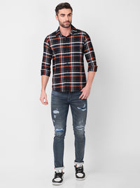 Killer Men Black Checks Slim Fit Shirts