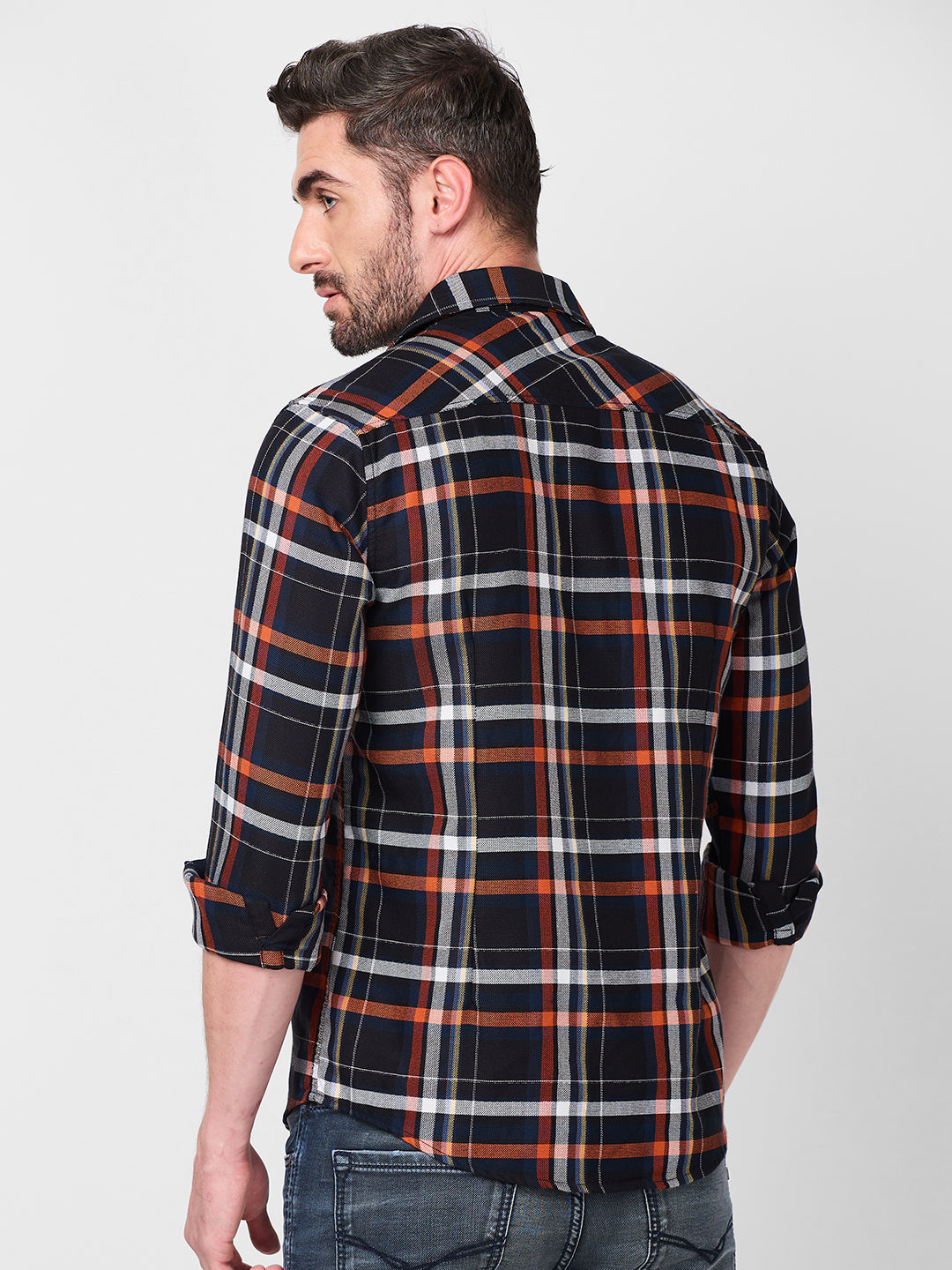 Killer Men Black Checks Slim Fit Shirts