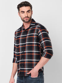 Killer Men Black Checks Slim Fit Shirts