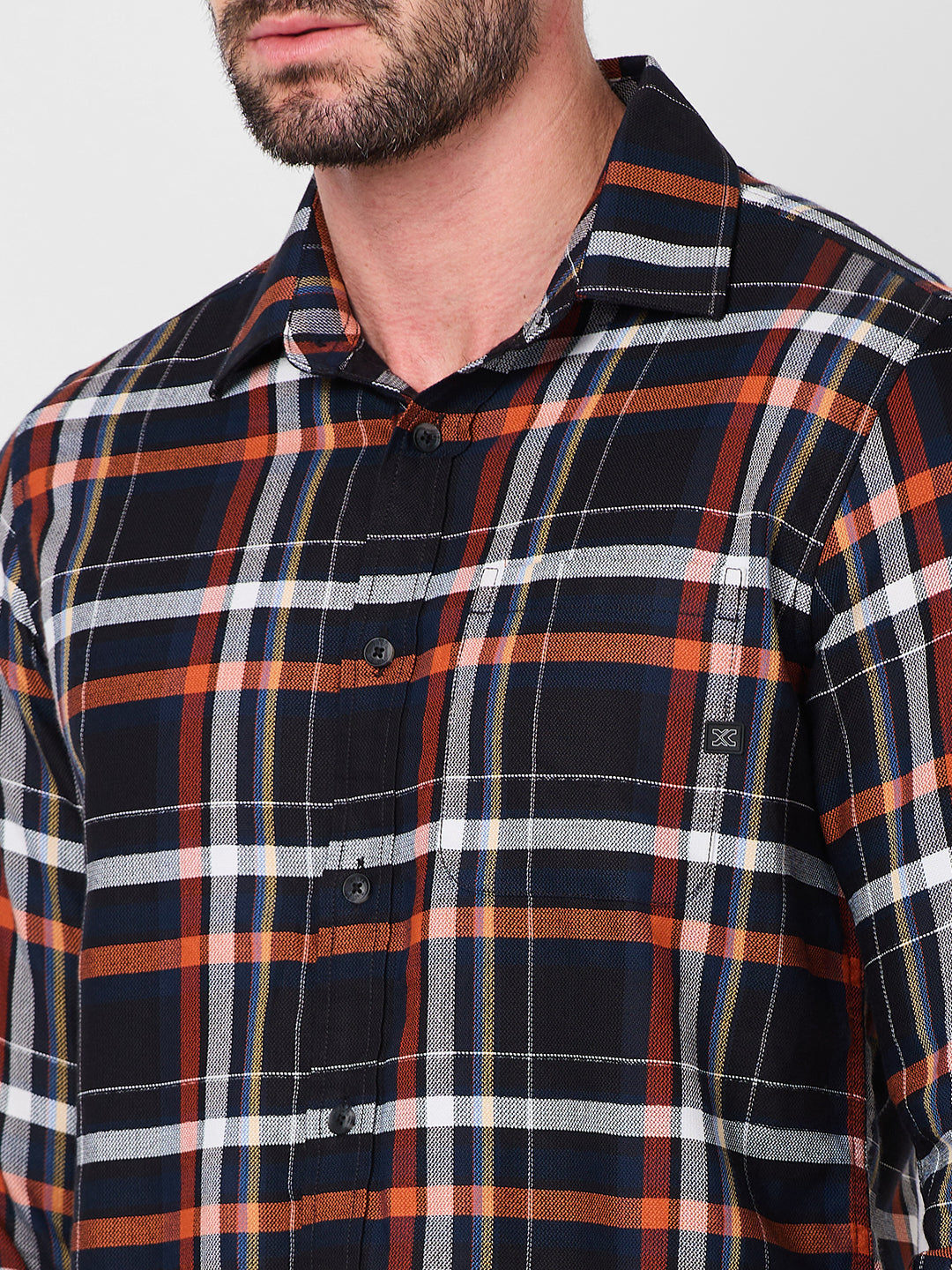 Killer Men Black Checks Slim Fit Shirts