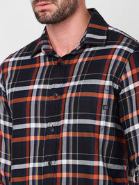 Killer Men Black Checks Slim Fit Shirts