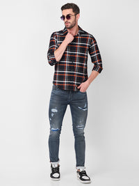 Killer Men Black Checks Slim Fit Shirts