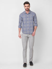 Killer Men Grey Checks Slim Fit Shirts