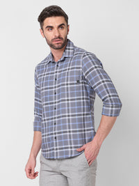 Killer Men Grey Checks Slim Fit Shirts
