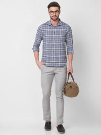 Killer Men Grey Checks Slim Fit Shirts