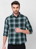 Killer Men Dark Green Checks Slim Fit Shirts