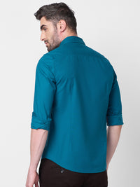 Killer Men Blue Solid Slim Fit Shirts