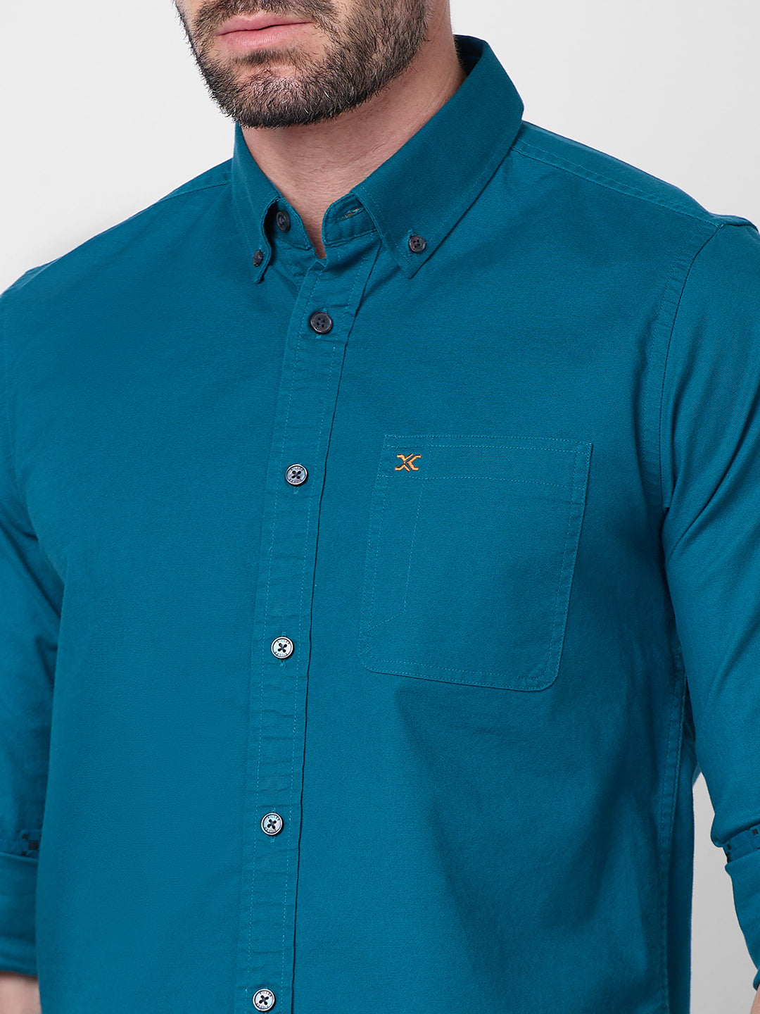 Killer Men Blue Solid Slim Fit Shirts
