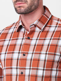 Killer Men Rust Checks Slim Fit Shirts