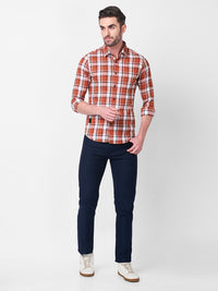 Killer Men Rust Checks Slim Fit Shirts