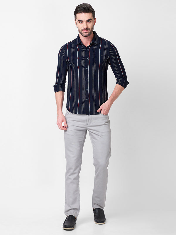 Killer Men Navy Stripe Slim Fit Shirts