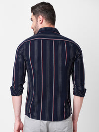 Killer Men Navy Stripe Slim Fit Shirts