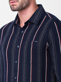 Killer Men Navy Stripe Slim Fit Shirts