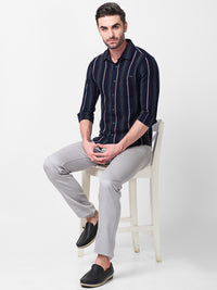 Killer Men Navy Stripe Slim Fit Shirts
