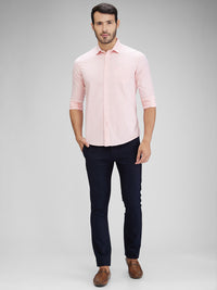 Killer Men Peach Solid Slim Fit Shirts