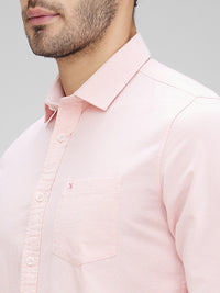 Killer Men Peach Solid Slim Fit Shirts