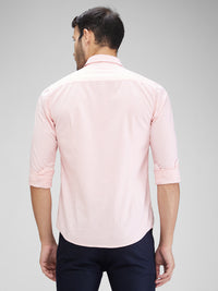 Killer Men Peach Solid Slim Fit Shirts