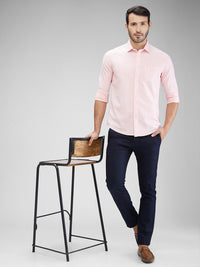 Killer Men Peach Solid Slim Fit Shirts