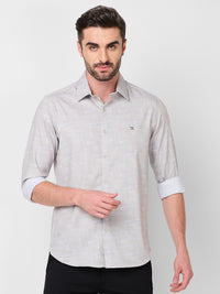 Killer Men Beige Printed Slim Fit Shirts