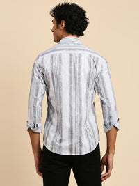 Killer Men Grey Printed Slim Fit Shirts