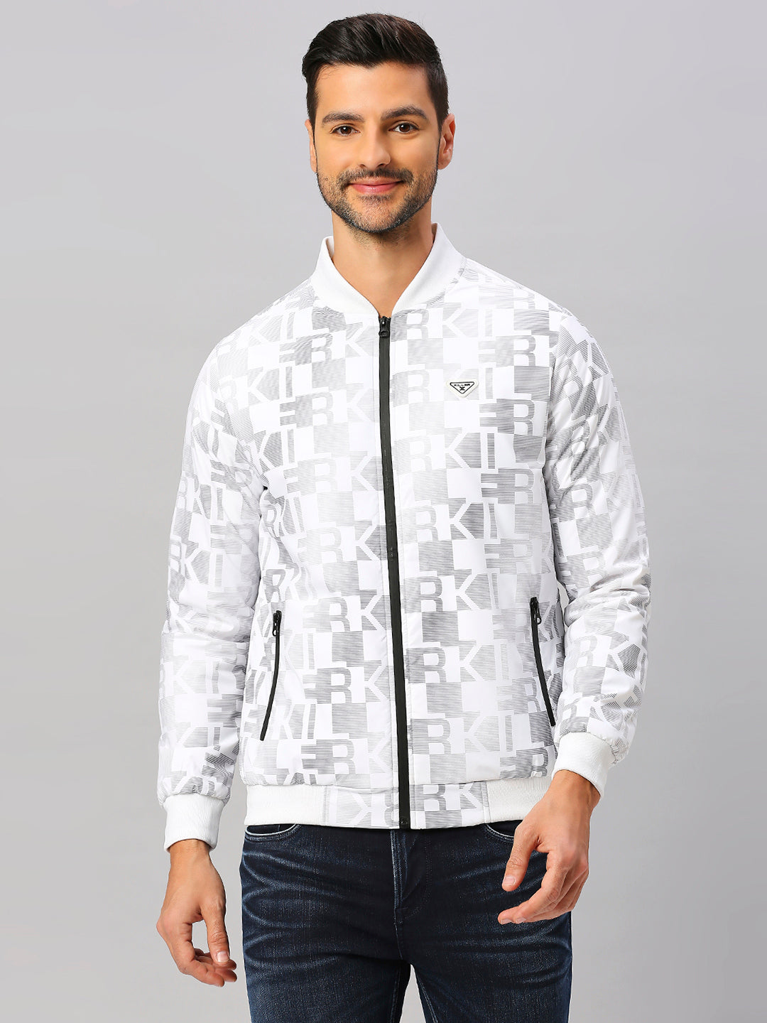 Killer Men White Bomber Neck Jackets